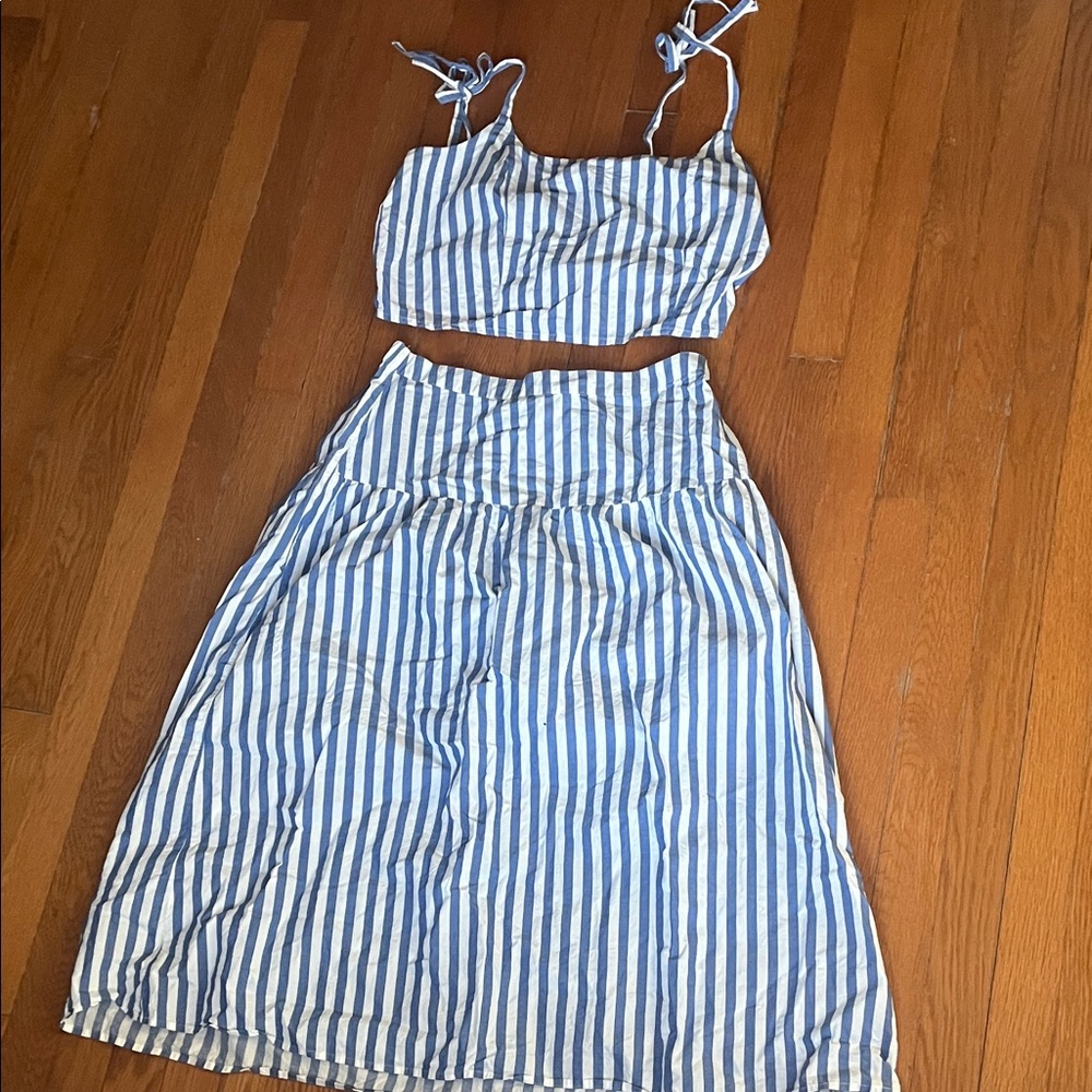 Old Navy Blue and White Striped Set